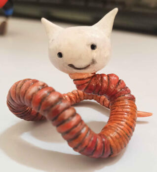 Painted polymer clay sculpture